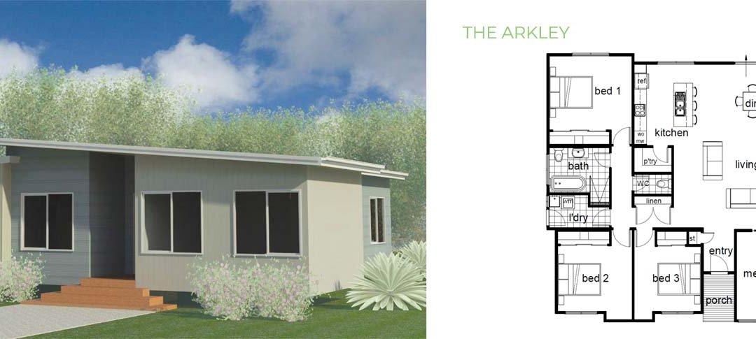 The Arkley 3 Bedroom 1 Bathroom Modular Home
