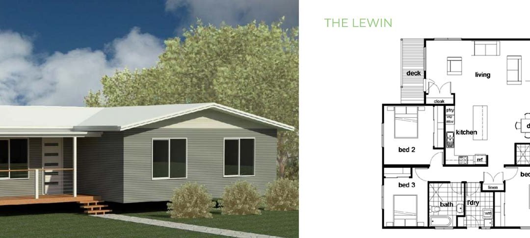 The Lewin 3 Bedroom 2 Bathroom Modular Home