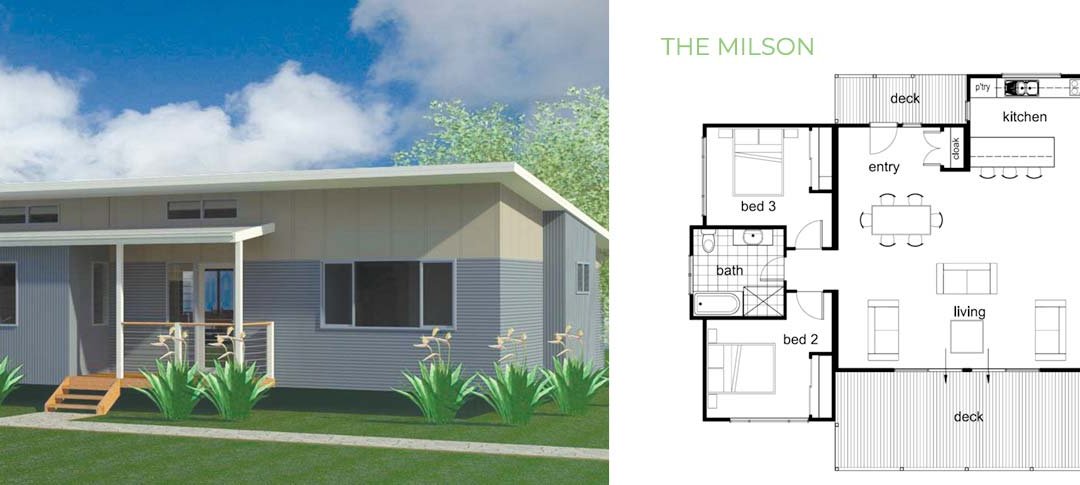 The Milson 3 Bedroom 2 Bathroom Modular Home