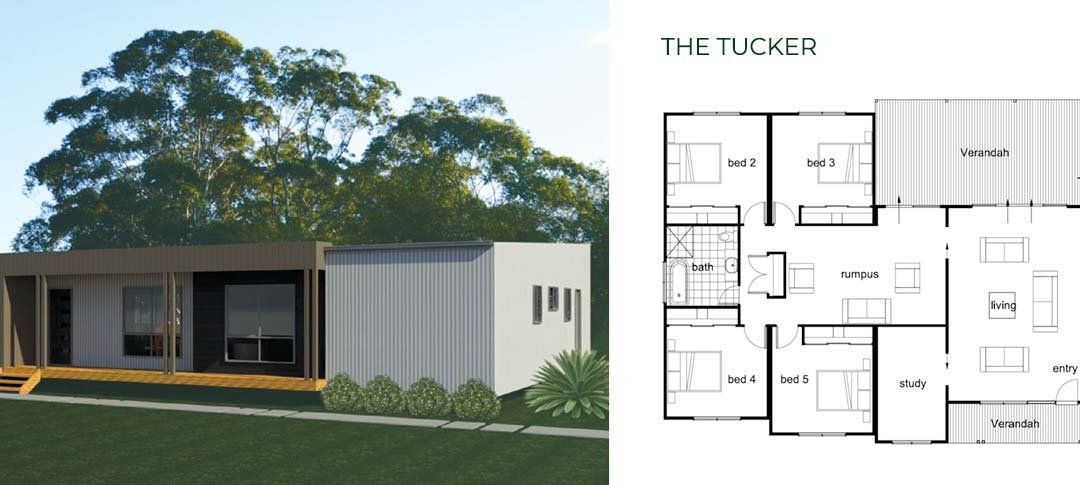 The Tucker 5 Bedroom Modular Home